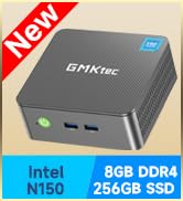 GMKtec G3 Plus Mini PC, Intel Twin Lake N150(Upgraded N100) 8GB RAM 256GB M.2 2280 SSD