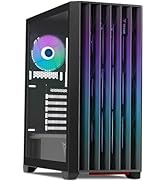 YEYIAN Gaming Computer PC Case Phoenix Glass, ATX Mid Tower, Up to 360mm Liquid Cooling 9 ARGB Fa...