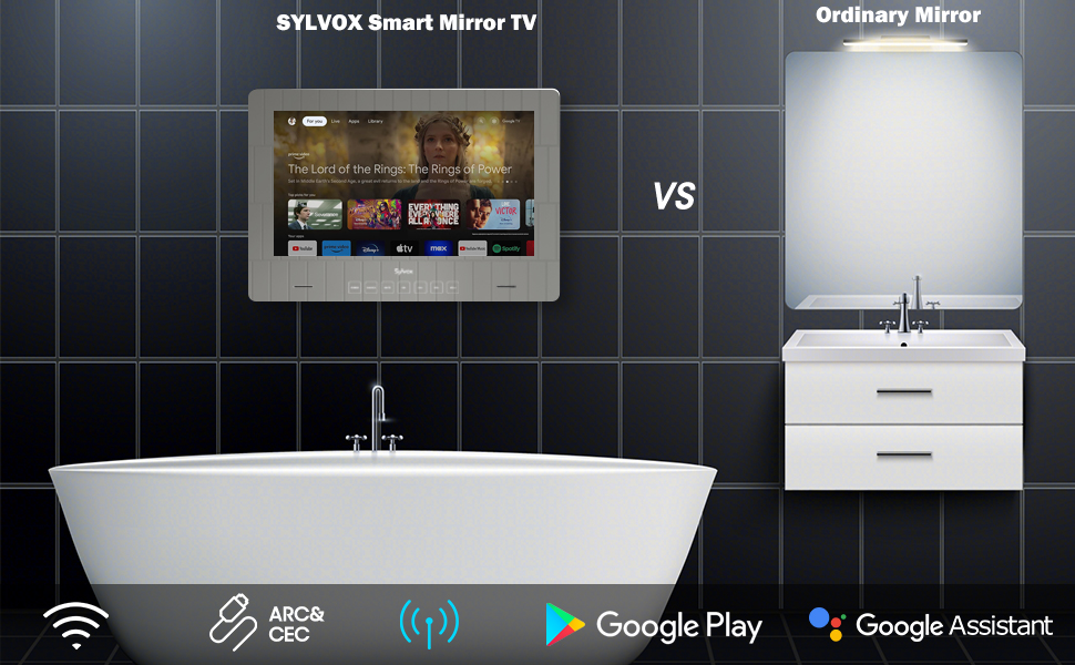 sylvox waterproof smart mirror TV